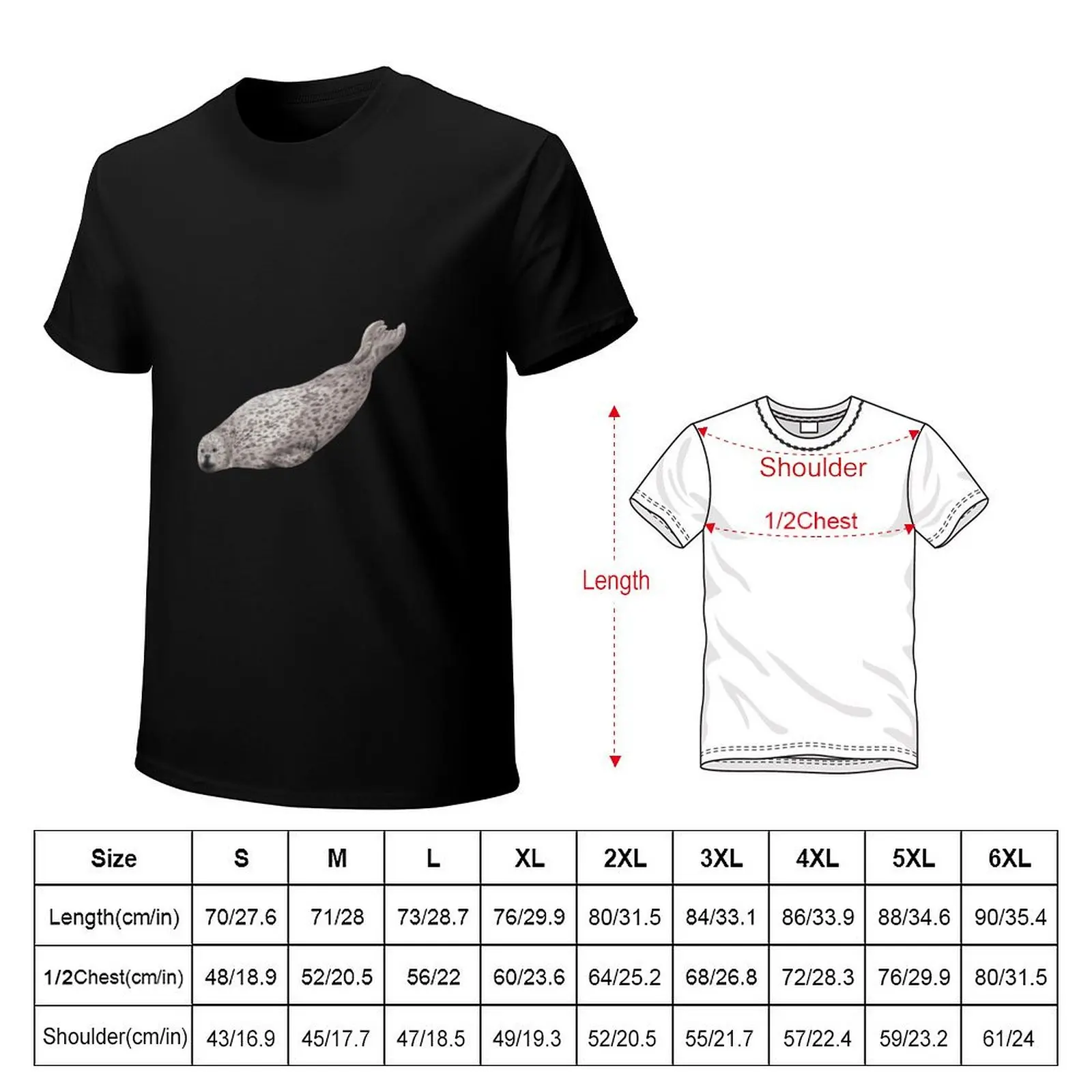 Harbour seal T-Shirt plus size clothes anime men clothes