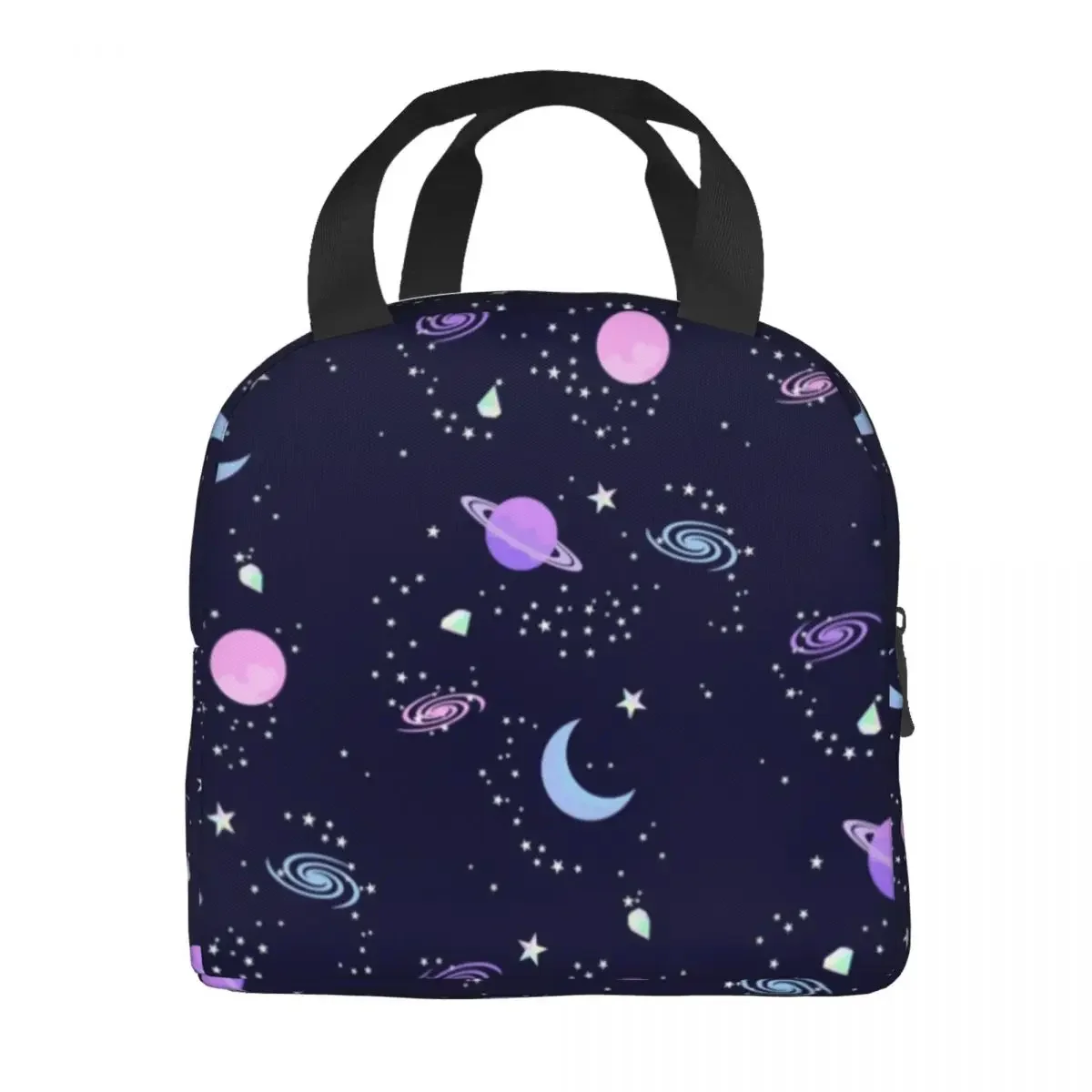 Crystal Galaxy Portable Lunch Boxes Women Leakproof Star Universe Thermal Cooler Food Insulated Lunch Bag Office Work