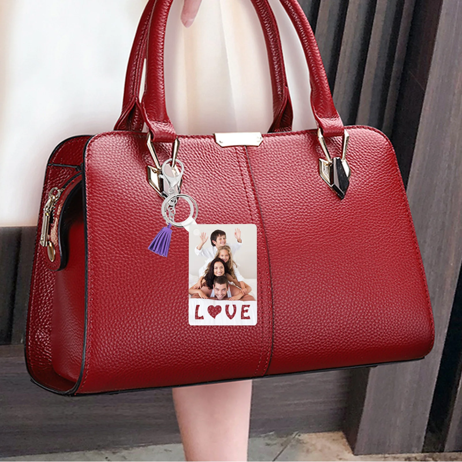 

6Pcs Wooden Key Chains Heat Transfer Sublimation Blanks Perfect DIY Craft Supplies for Mother's Day Father's Day Customization