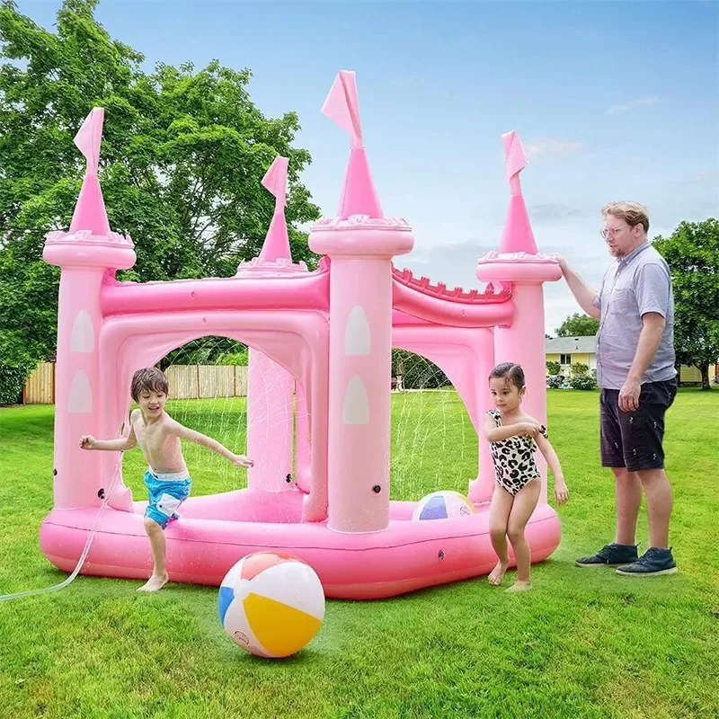 Giant Dinosaur Water Sprinkler Pad for Kids Outdoor Summer Garden Play Mat Inflatable Splash Park Toy for Boys Girls Lawn Fun