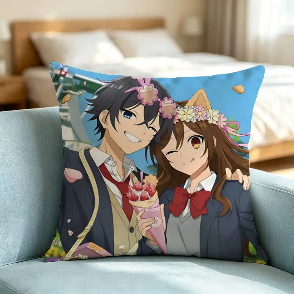 Horimiya K-Kyouko Izumi  Square Double-Sided printed Pillow Case Bedroom Bedside Pillow Sofa Cushion Cover Gift