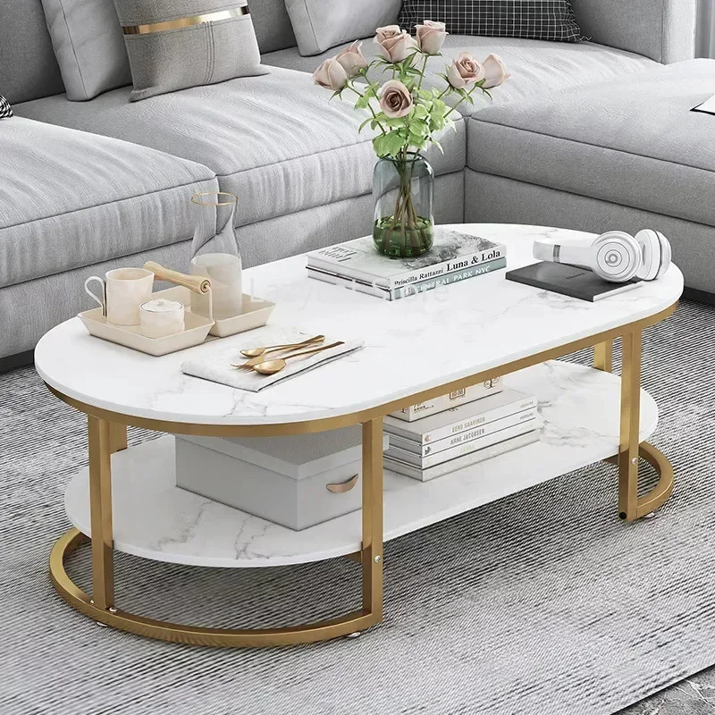 Marble Luxury Coffee Table Modern Nordic Living Room White Coffe Table Center Console Table Dining Muebles Home Furniture