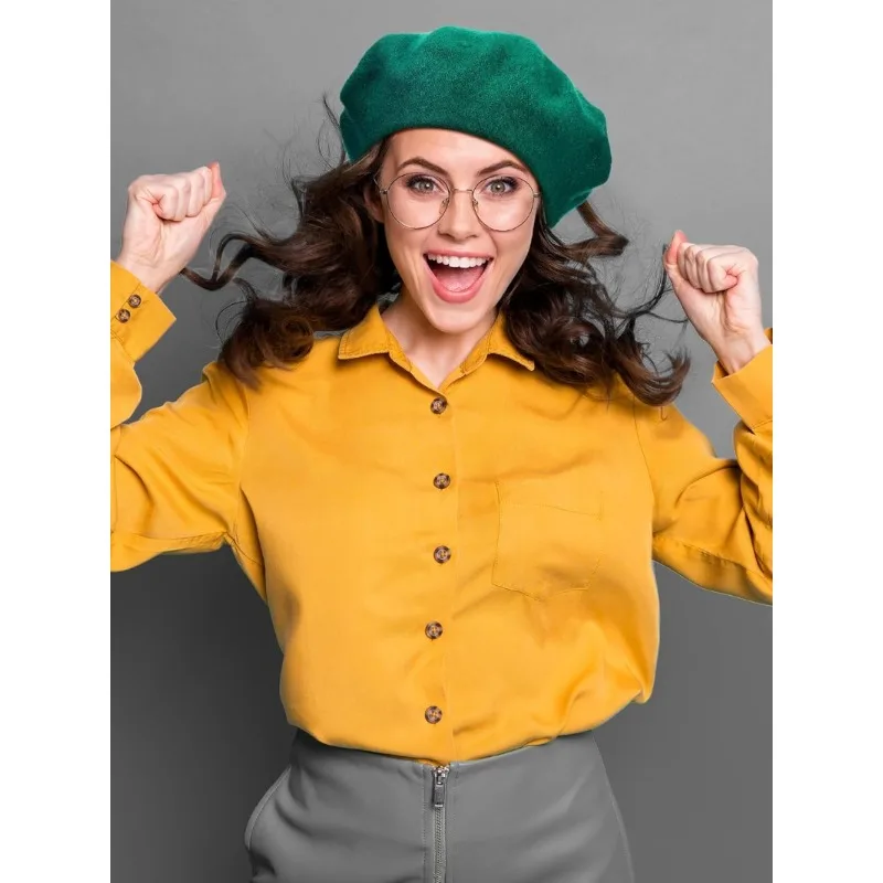 1-teilige französische Baskenmütze, einfache und lässige einfarbige Strickmütze für Herbst und Winter, geeignet für Outdoor-Aktivitäten