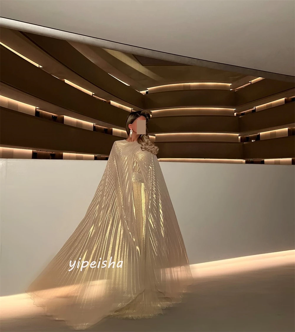 Customized Organza Draped Pleat Formal Evening A-line Jewel Bespoke Occasion Gown Long Dresses