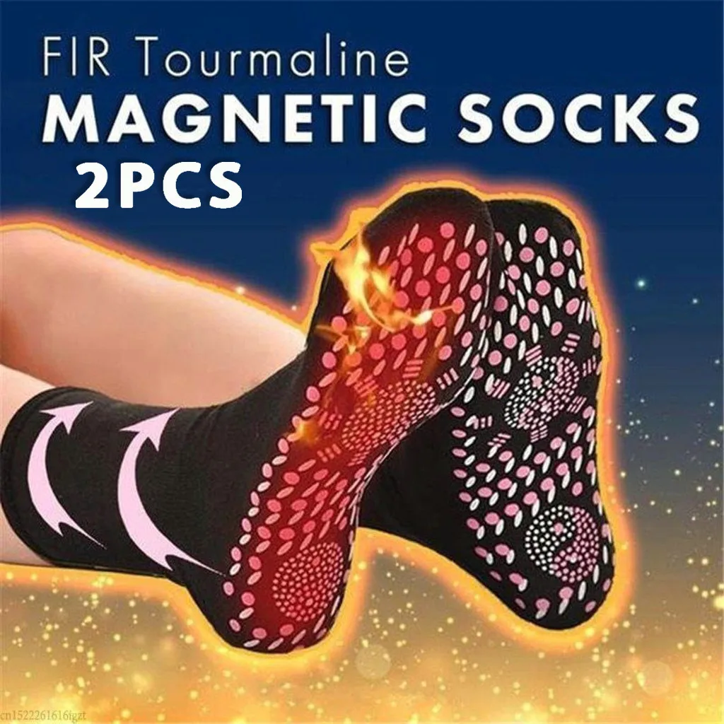 

2pcs Self-Heating Magnetic Socks Unisex Tourmaline Self Heated Socks Tour Therapy Thermal Sock Winter Warm Massage Midi Socks