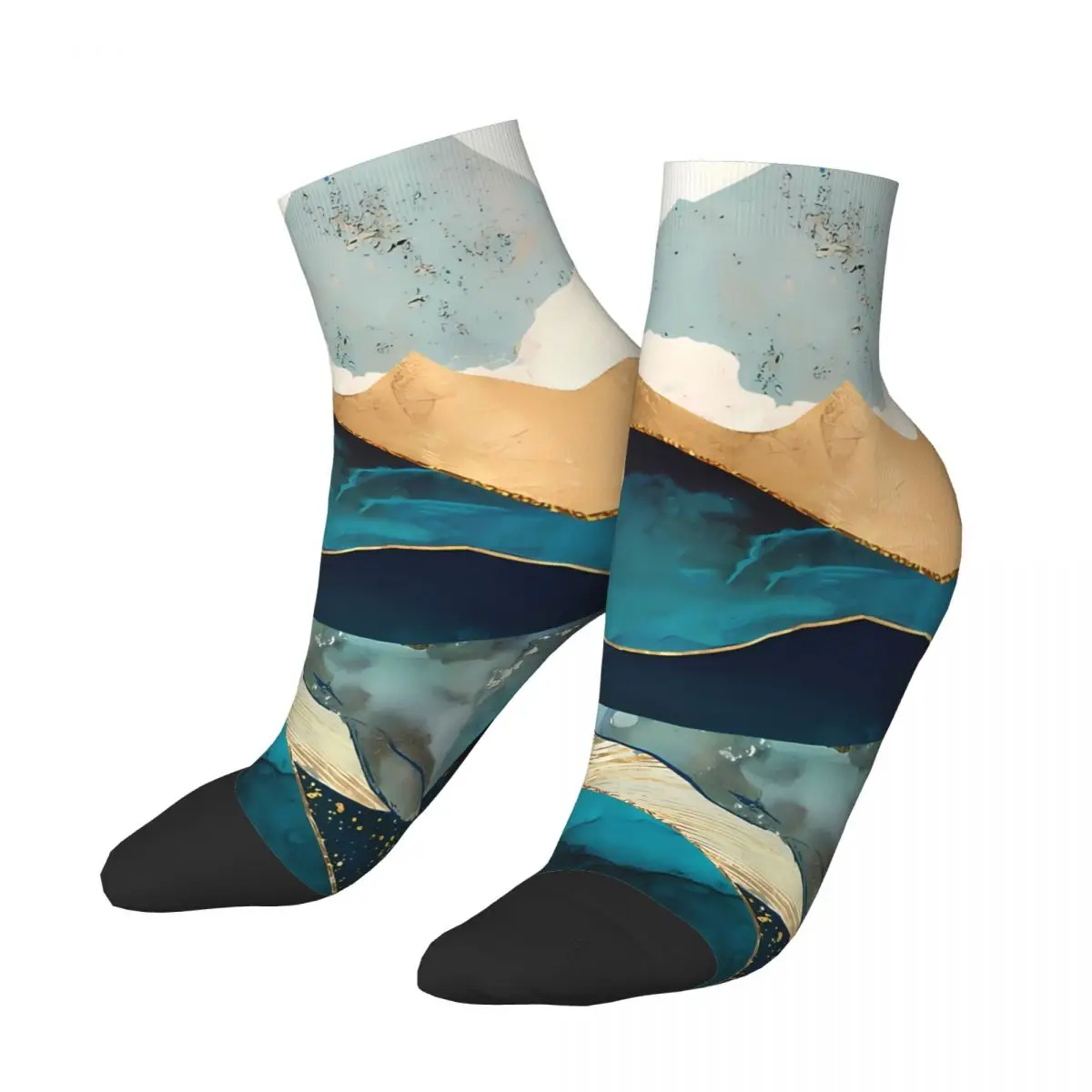 Blue Whale Underwater Men's Ankle Socks Unisex Harajuku Seamless Printed Crazy Low Sock Gift