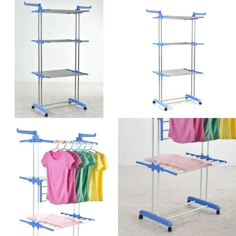 New Metal Multi Functional Foldable Storage Rack Hanger Drying Rack