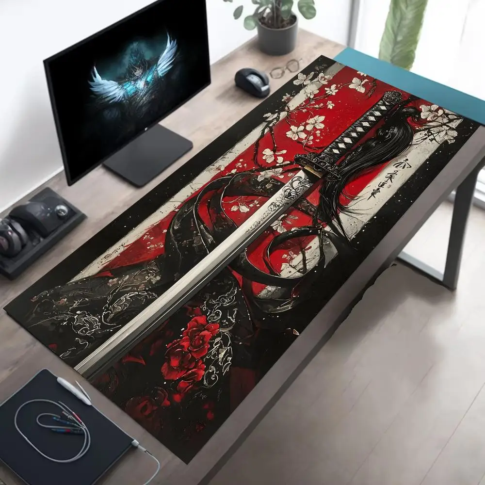 

Samurai sword pattern mousepad computer desktop decoration is suitable for gamers and home high-definition printing