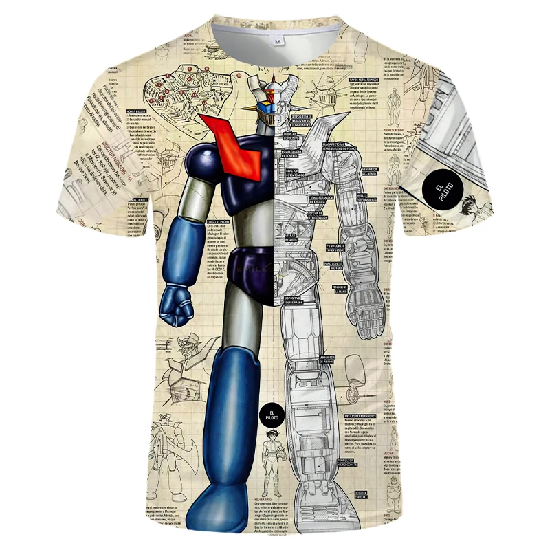 NEW Summer T Shirt Dropshipping Clocl Mazinger Z Men/Women Casual Fashion Cool 3D Printed T-shirt Harajuku Style Street Shirt