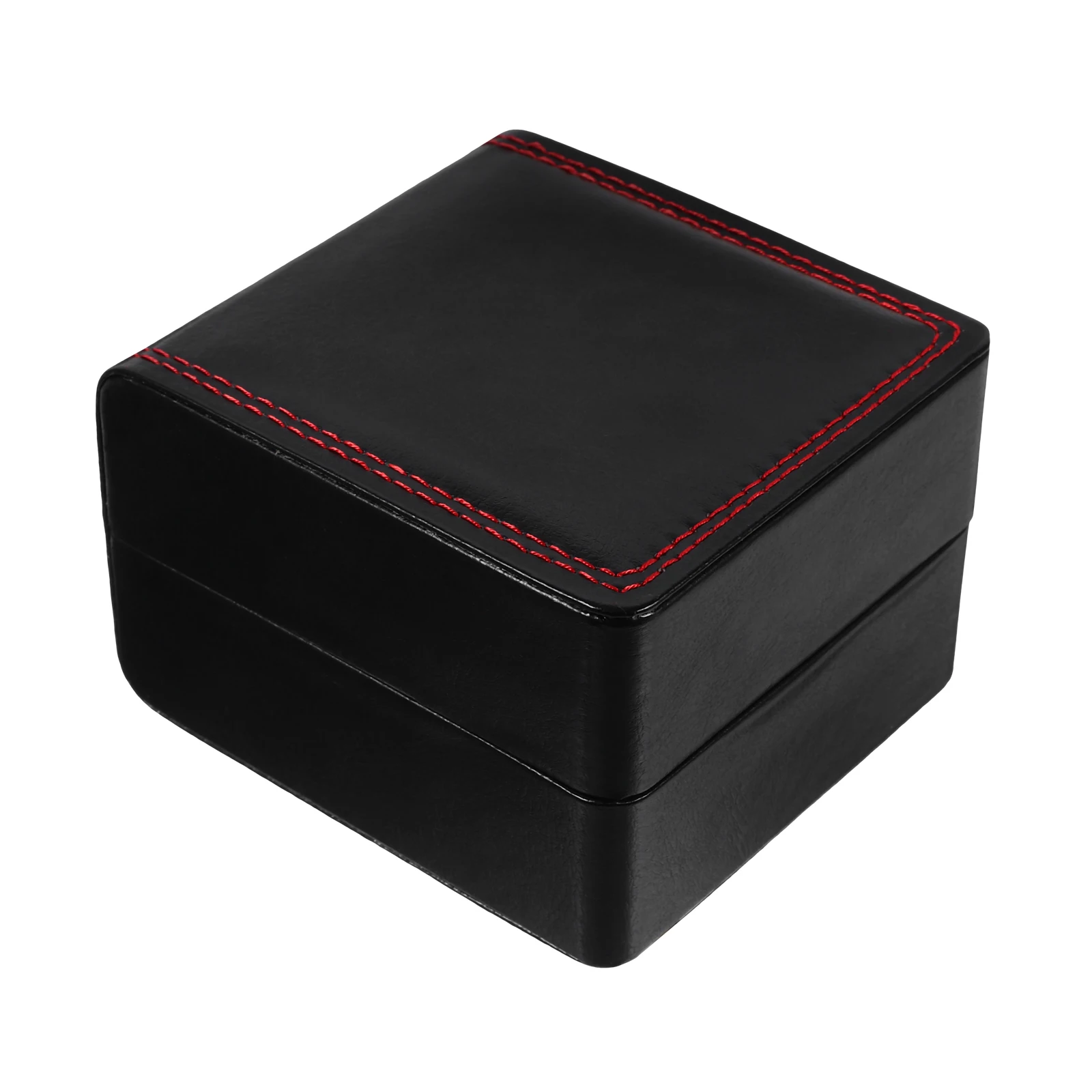 

Luxury PU Watch Box Black Single Case with Removable Pillow for Men Watch Storage Display Jewelry Packaging