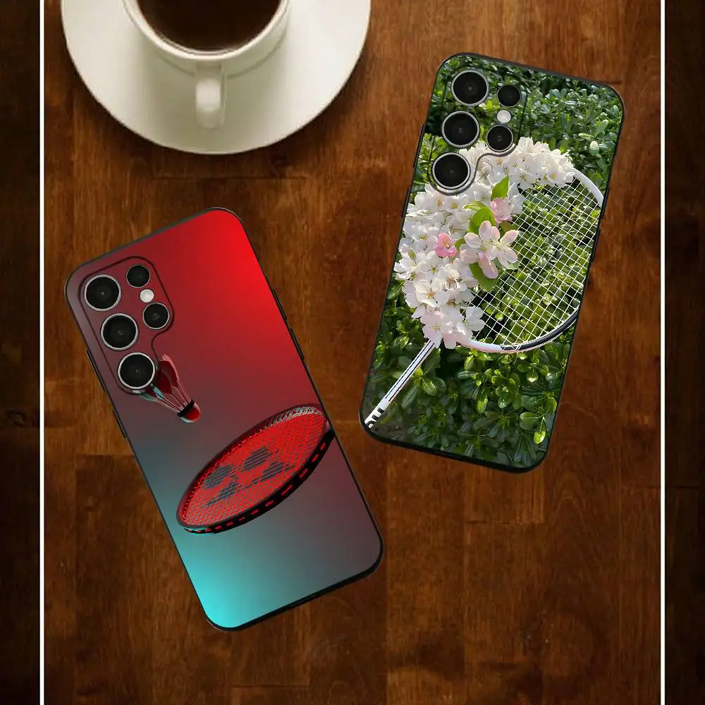 

Sports Badminton Silicone Case For Samsung S25 24 23 22 21 20 Plus Ultra 5G Lite Shockproof Cover
