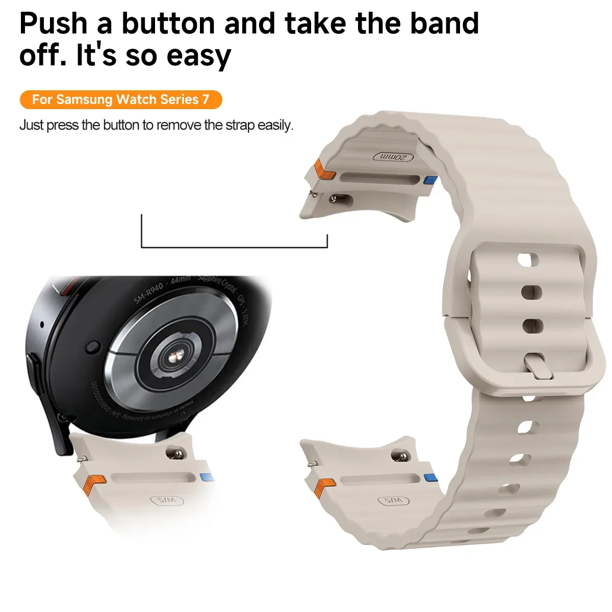 Official No Gap Silicone Strap For Samsung Galaxy Watch 7/6/5/4/FE 44mm 40mm Sports Bracelet Watch 6 4 Classic 47mm 43/46mm Band image 4