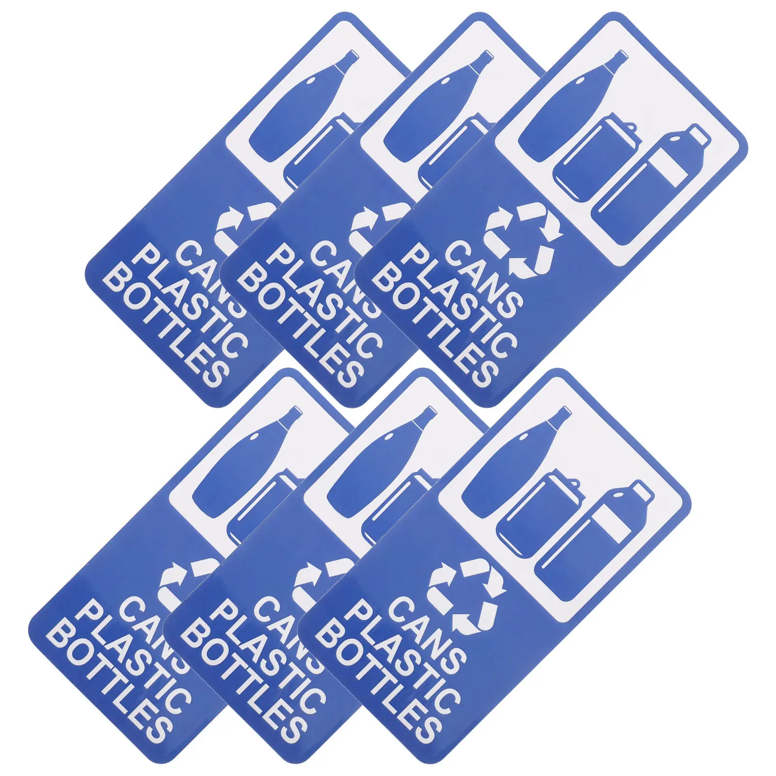 6Pcs Recycling Bin Decals Self Adhesive Waterproof Vinyl Stickers for Trash Cans Eco Sorting Labels Schools Offices Communities