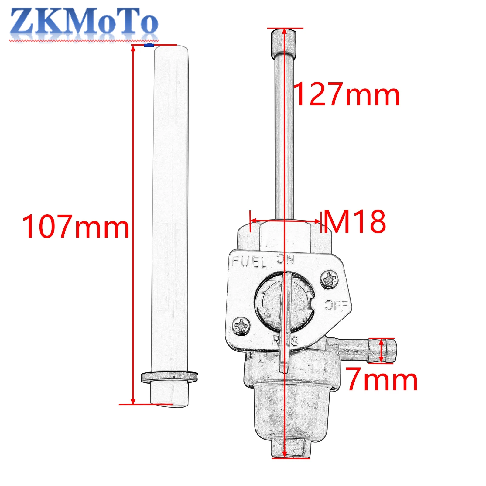 M18 Motorcycle Petcock Fuel Tank Shut Valve For Honda TRX250 TRX300 TRX300FW TRX200SX TRX250X TRX300EX TPX 250 300 Universal