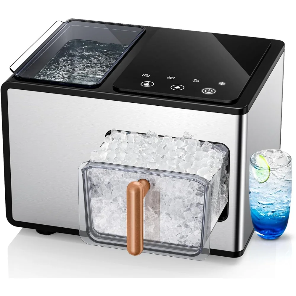 

HAOYUNMA Ice Maker Countertop, 40lbs/24H, Pebble Ice Maker with Soft Chewable Ice, Self Cleaning Sonic Ice Machine