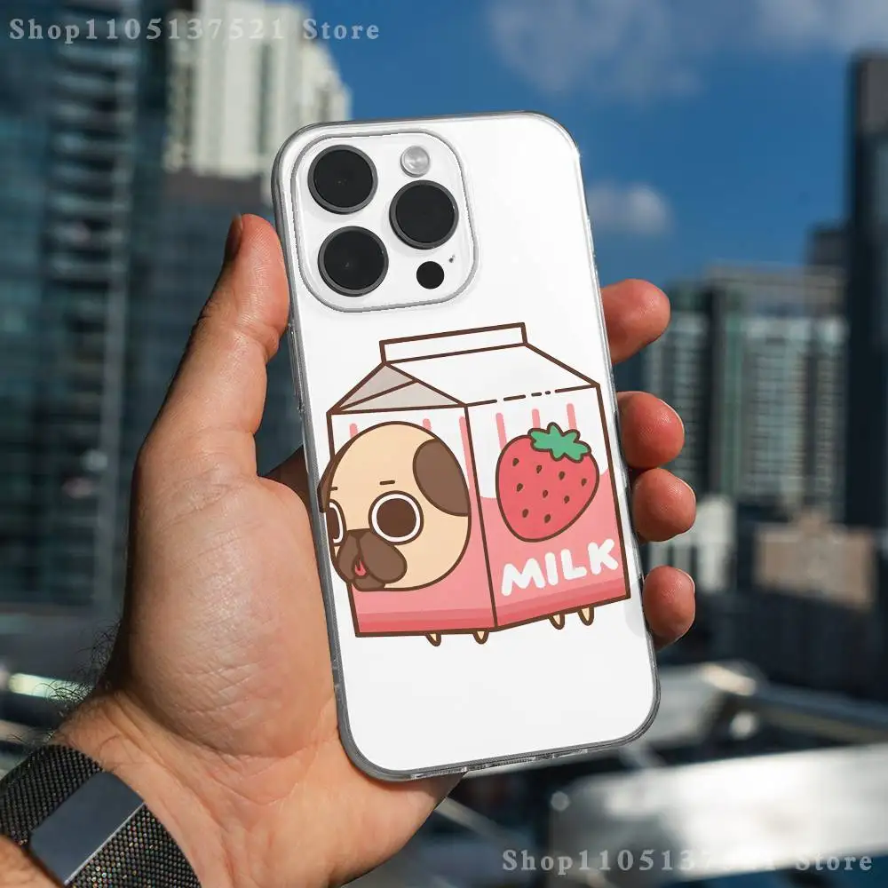 حافظة هاتف Puglie Pug لهاتف iPhone 17,16,15,14,13,12,11 Pro,Max,Plus,X,XS,XR,SE4,E غطاء ناعم شفاف صغير #6