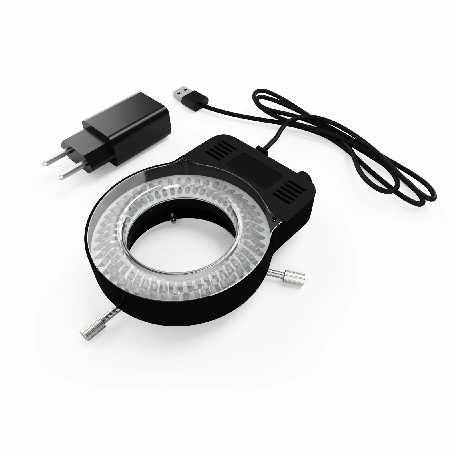 RF4-Mikroskop, verstellbar, 144 LED-Beleuchtung, industrielles Fernglas, stereoskopische Linse, Lupe, Ring, Lichtquelle – Detail 5