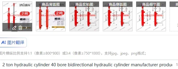 2 ton hydraulic cylinder 40 bore bidirectional hydraulic cylinder manufacturer produces double earring small lifting