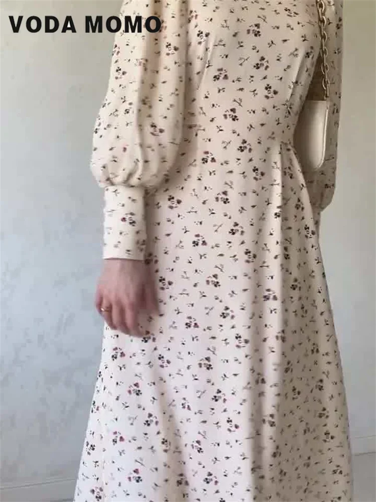 New Spring Autumn Versatile Gentle Loose Lace-up Floral Simple Elegant Temperament Dress Design Sense Long Sleeve Casual Dress