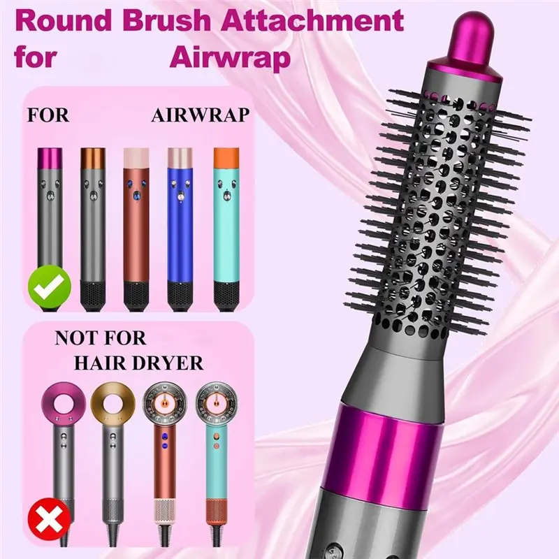 TAIGH-For Dyson Airwrap HS01 HS05 HS08 Accessories-Hair Straightener Attachment And Small Round Volumizing Brush