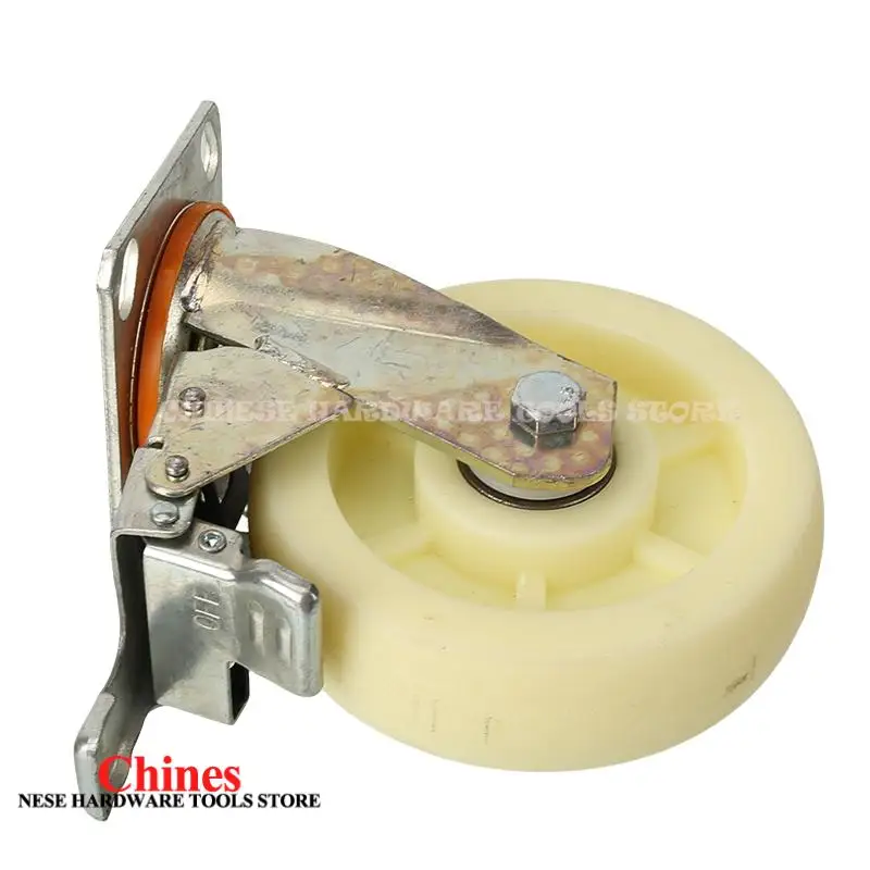 Flat Mount Standard Load Capacity Nylon Wheel Face Industrial Heavy Duty 6 Inch Caster: Universal Wheel with Brake