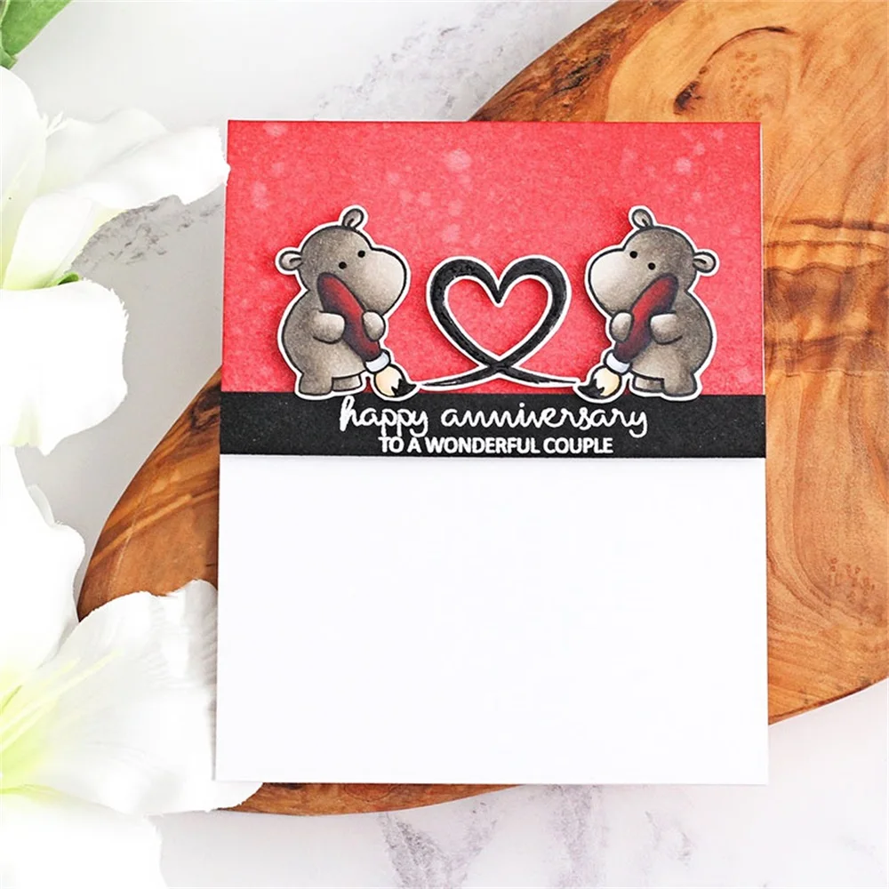 Little Animals Clear Stamps and Cutting Dies Cactus Sentiments Metal Die Cuts Knife Mold For DIY Scrapbooking Album Card Making