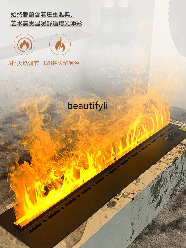 3D Atomization Fireplace Embedded French Ultra-Thin Curio Cabinet Electronic Simulation Flame Humidifier Indoor