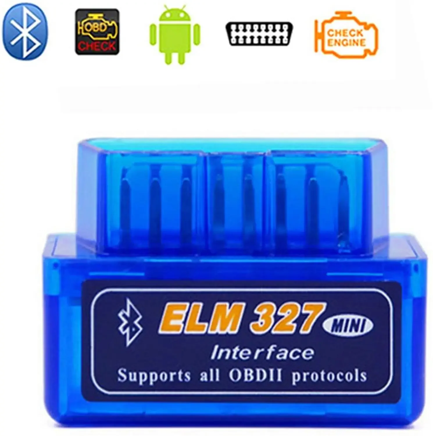 ELM327 Tools Diagnostic Bluetooth-compatible Elm 327 Mini Interface V2.1 OBD2 II Auto Diagnostic Tool Work for Android Torque