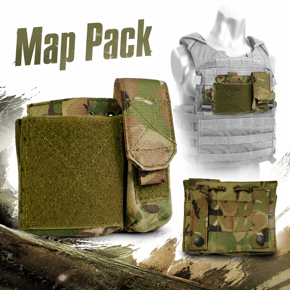 

Tactical MOLLE Map Pack Modular Utility Waist Bag Versatile EDC Storage Pouch Durable Vest Accessory for Hiking Camping Hunting