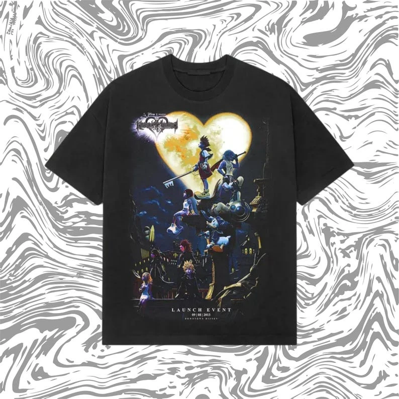Kingdom Hearts Retro T-Shirt – Y2K Vintage Square Enix Spiel-Shirt, Schweres Baumwoll-Anime-Gaming-T-Shirt – Detail 3