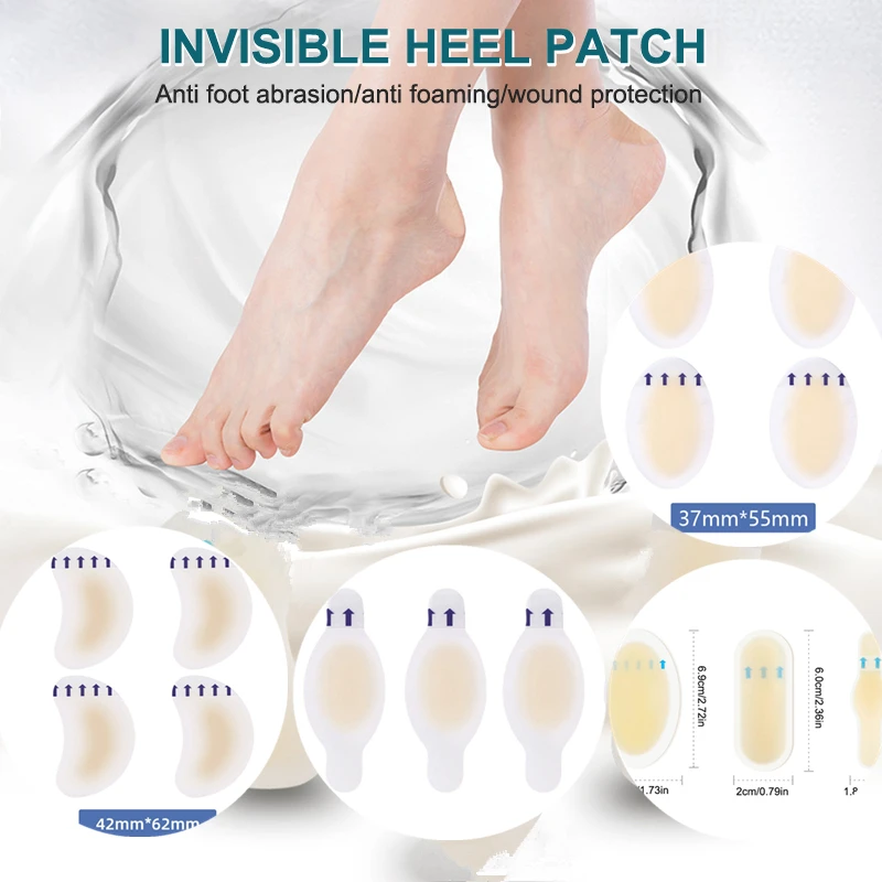 4pcs/24pcs Gel Heel Protector Adhesive Hydrocolloid Gel Blister Plaster Heel Anti-wearing Heel Sticker Pain Relief Foot Care
