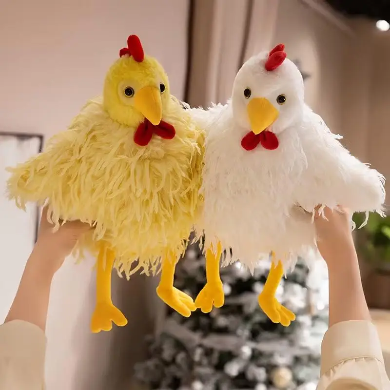 Leuke 28 cm/11,02 inch kuiken knuffel, realistisch haanontwerp, zacht en comfortabel woondecoratie, pluche cadeau