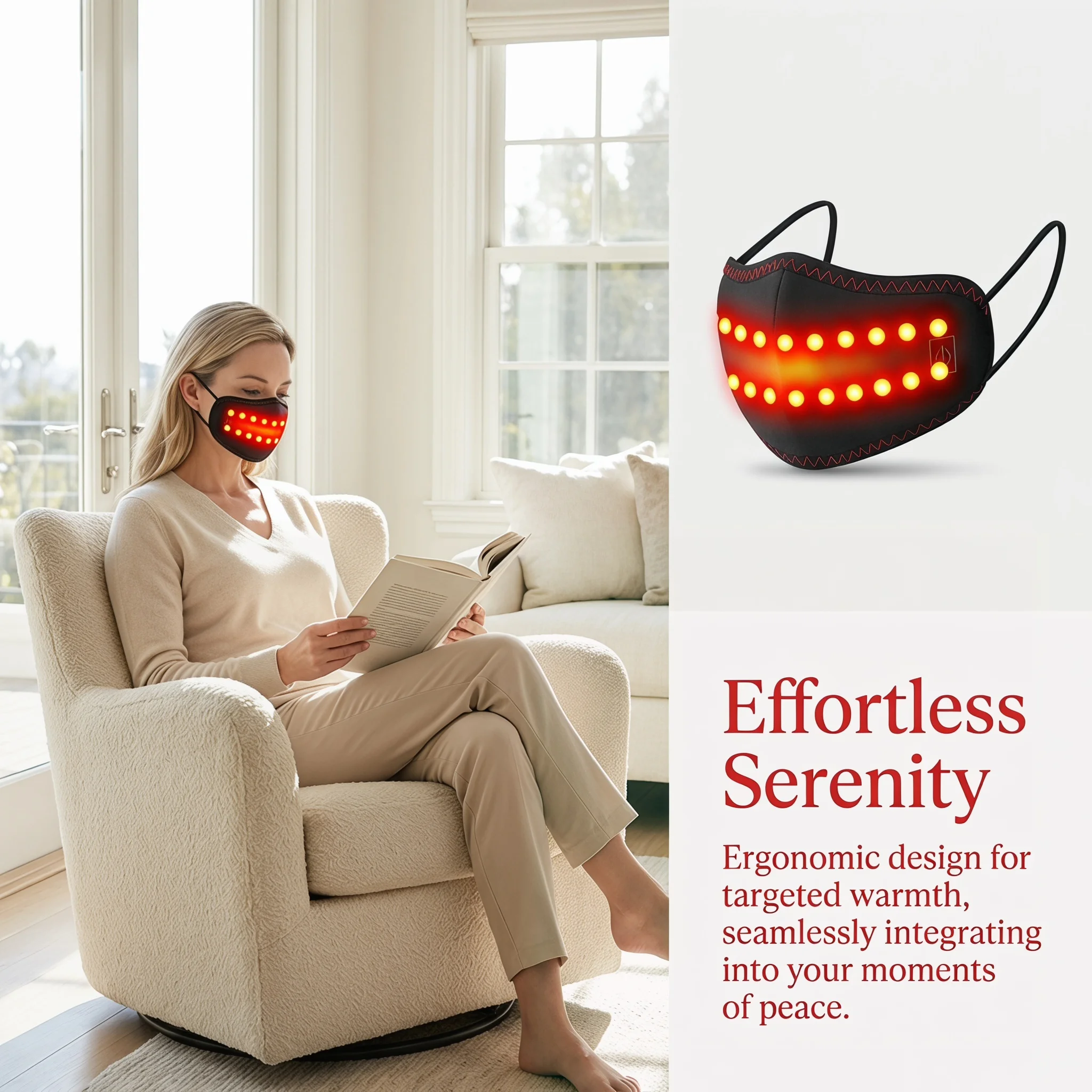 

Red Light Nose Brace Relieve Rhinitis Cold Runny 3 Temperature Settings Adjustable Nose Bridge Strip Easy Warm Nose Support