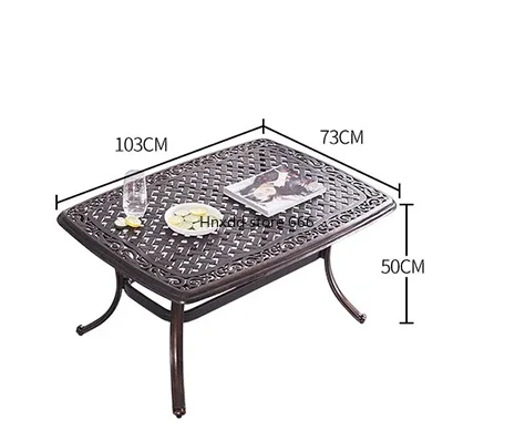 Outdoor cast aluminum sunscreen waterproof leisure Nordic table and chair coffee table sofa