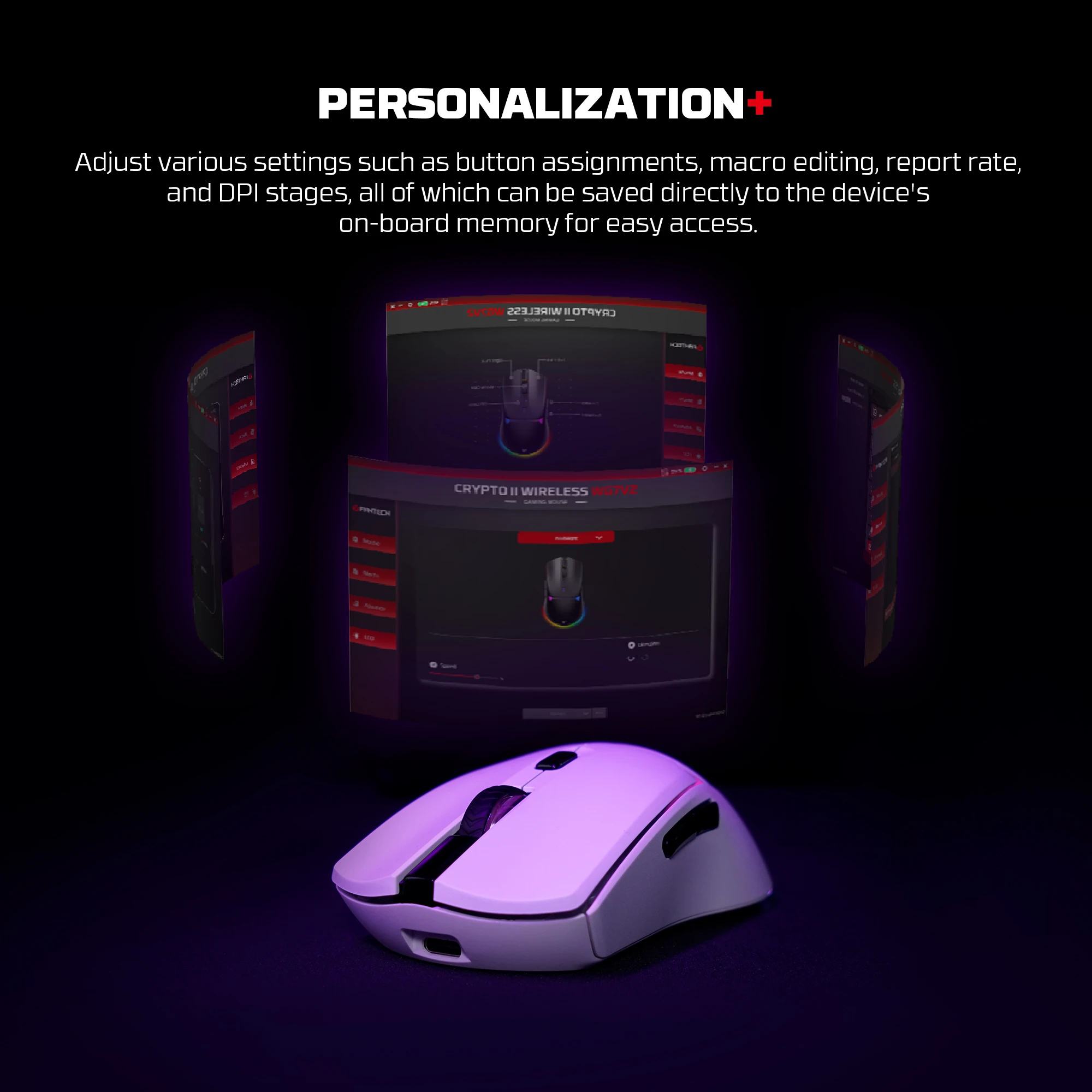 FANTECH CRYPOT II WG7v2 ماوس ألعاب لاسلكي وماوس سلكي 12000 ديسيبل متوحد الخواص ARPG طلاء مضاد للعرق ميكروفون ماكرو لـ CSGO LOL