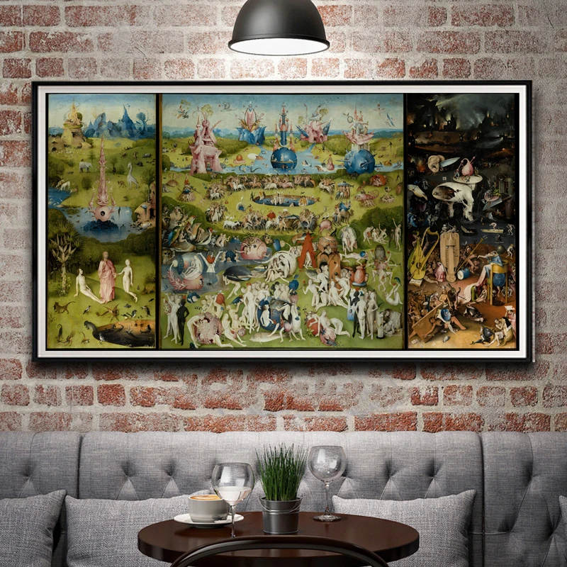 The Garden Of Earthly Delights Hieronymus Bosch Art Print Poster for Wall Abstract Canvas Painting Decorative Pictures Bedroom