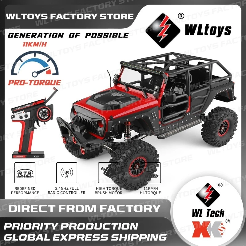 Genuine Wltoys 1:10 104026 Rc Car With Electric Winch Professional 4wd Off-Road Climbing Vehicle 2.4g Remote Control Crawler Toy