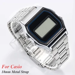 Stainless Steel Watchband for Casio F108 F-91W A158W A168 F105 AE1300 AE1200 Metal Wrist Strap 18mm Vintage Steel Wrist Bracelet
