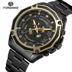 Forsining 1030B Men's Watches Automatic Mechanical Business Skeleton Wristwatch Waterproof Stainless Steel Strap Watch For Man