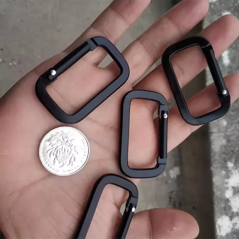 Ovale Federringe aus Aluminiumlegierung, Taschenriemen-Schnallen, Beschichtete Clips, Karabiner für Geldbörsen und Handtaschen, Ovale Druckverschluss-Karabinerhaken – Detail 9