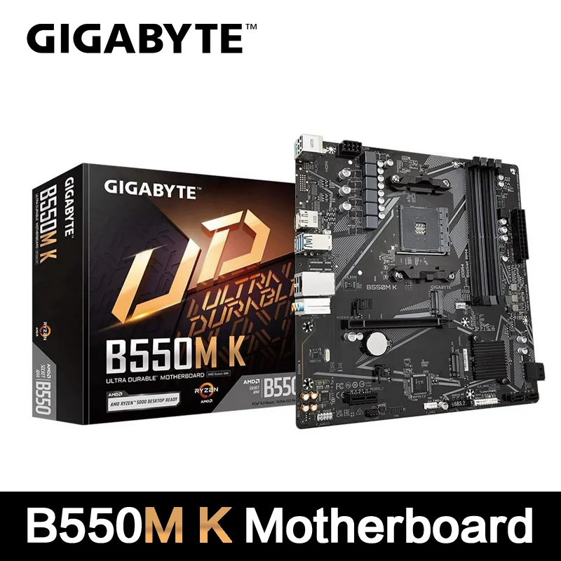 GIGABYTE B550M K New Micro ATX B550 DDR4 4733(OC) MHz M.2 PCIe 4.0 AMD Ryzen 5000 Series AM4 Motherboard