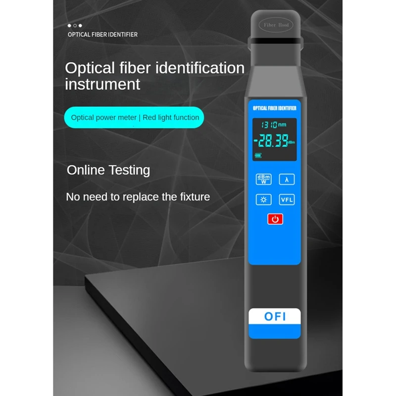 Identificador de fibra óptica, VFL integrado de 10Mw y medidor de potencia óptica, herramienta FTTH con funciones OPM -50-+26Db