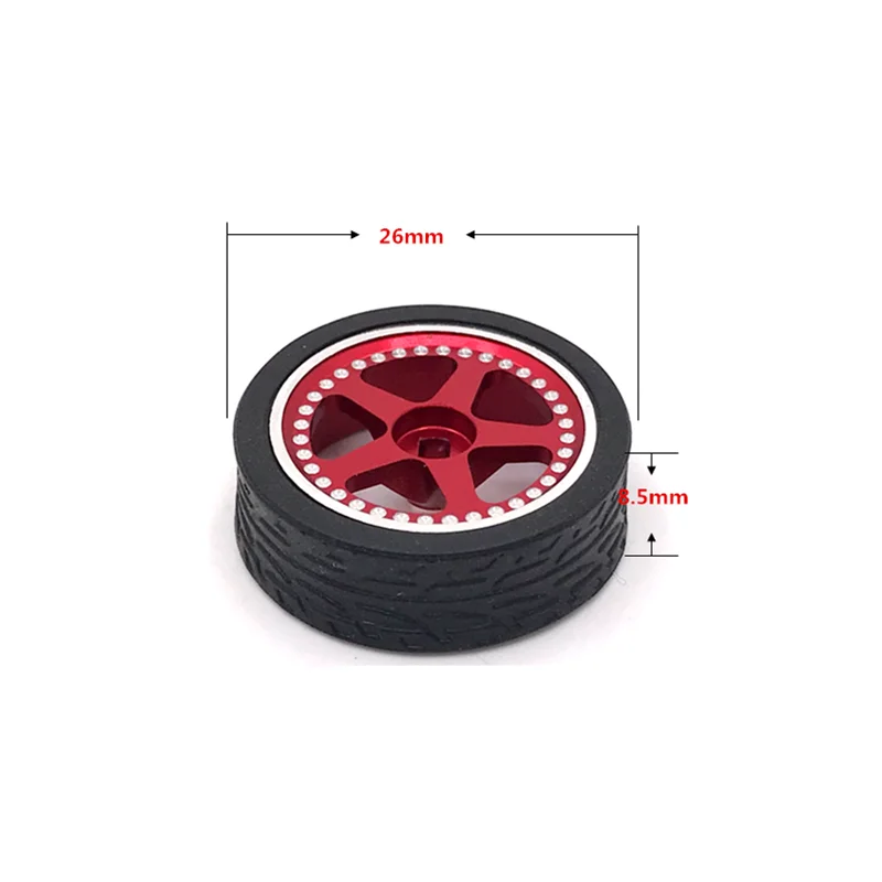 Metal Upgrade 8.5mm Width 27mm Outer Diameter Racing Wheel Tires For WLtoys Mosquito Car KYOSHO 1/28 RC Car Spare Parts