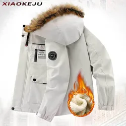 Parka comprido acolchoado masculino, casaco masculino, roupas grandes, roupas térmicas, casacos de inverno, capuz de luxo, anoraque, novo