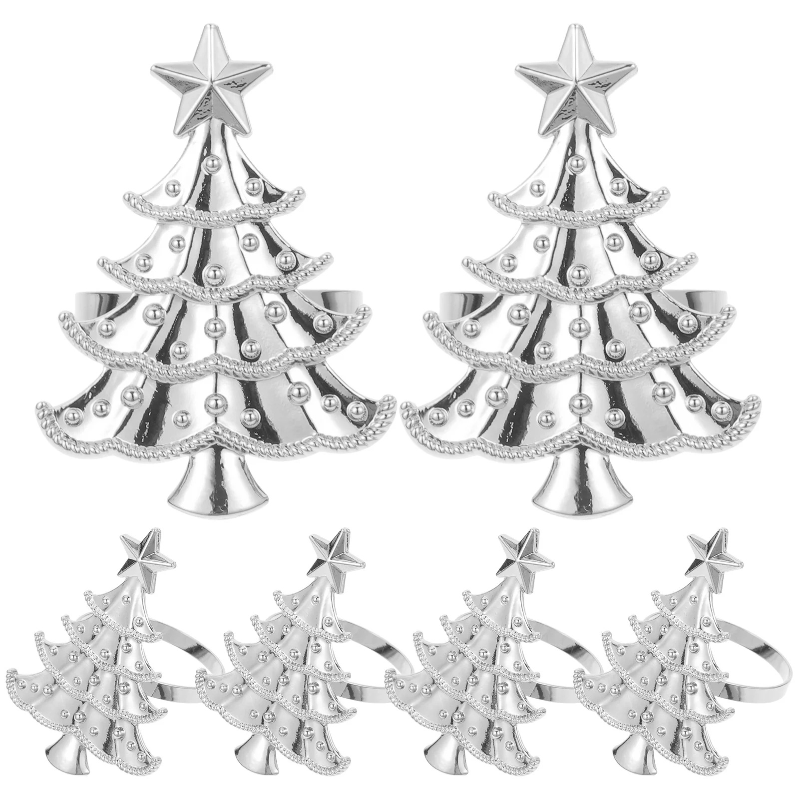 

6Pcs Xmas Napkin Rings Metal Christmas Tree Napkin Buckles Elegant Table Holder Party Decor Table Decors Xmas Party Decors
