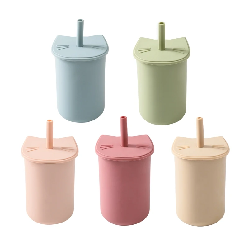 New Design 100% Food Grade Silicone 150ml Baby Drinking Cup Children's Straw
