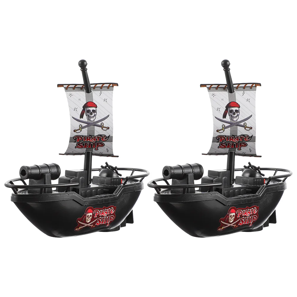 

2 Pcs Electric Pirate Ship Bath Toy Boat Educational Playthings Summer Pool Water Shower Bathing Beach Toys