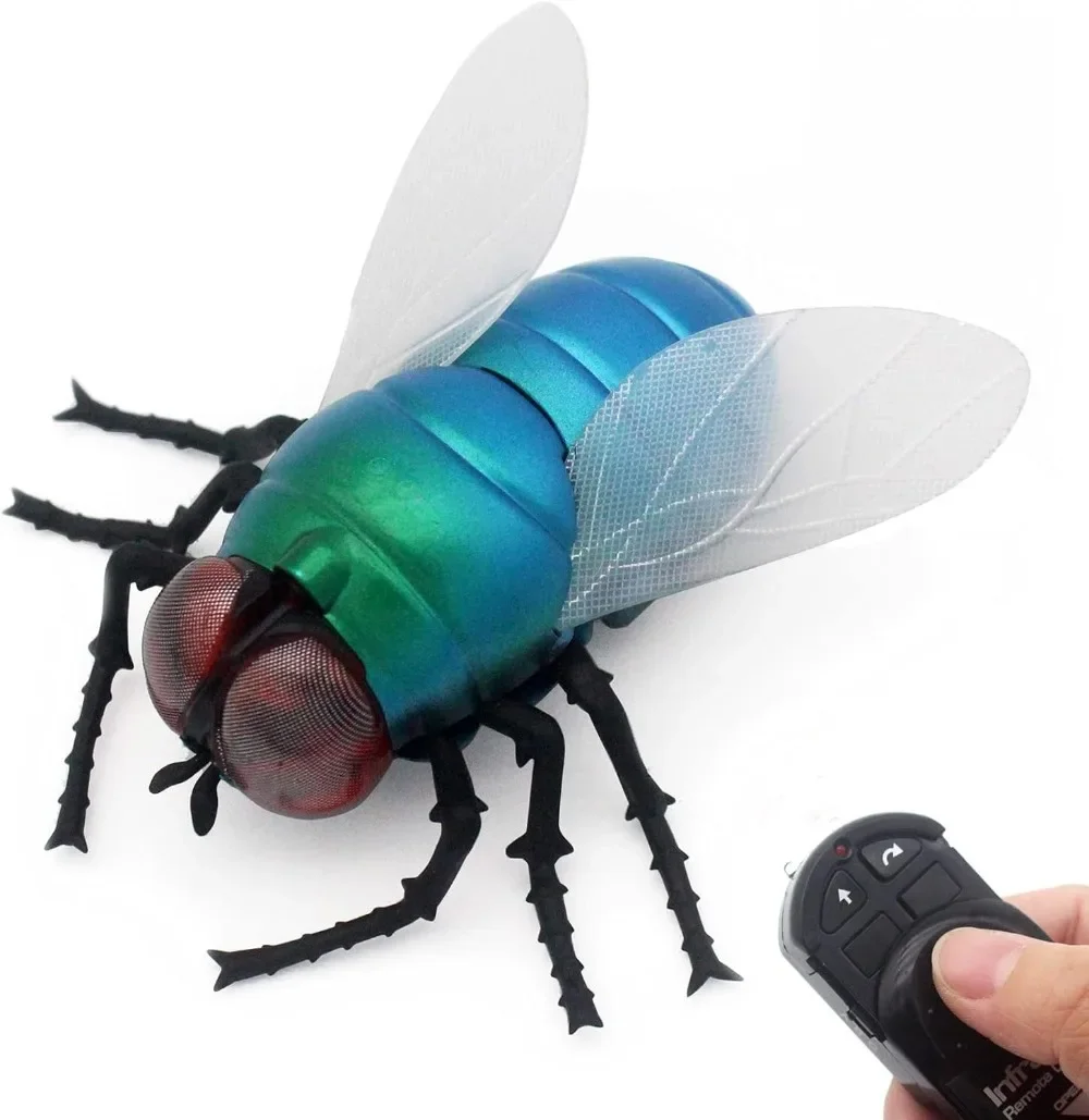 Infrared RC Fly Toy Remote Control Realistic Prank Fake Insect Bug Joke Scary Trick Mosca Car Kids April Fools Birthday Gifts
