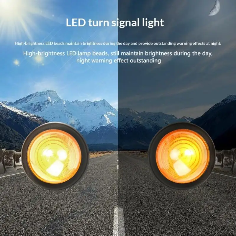 2Pcs 12V Single Wire Retro Motorcycle Lights: Turn Signals Universal Moto Lights