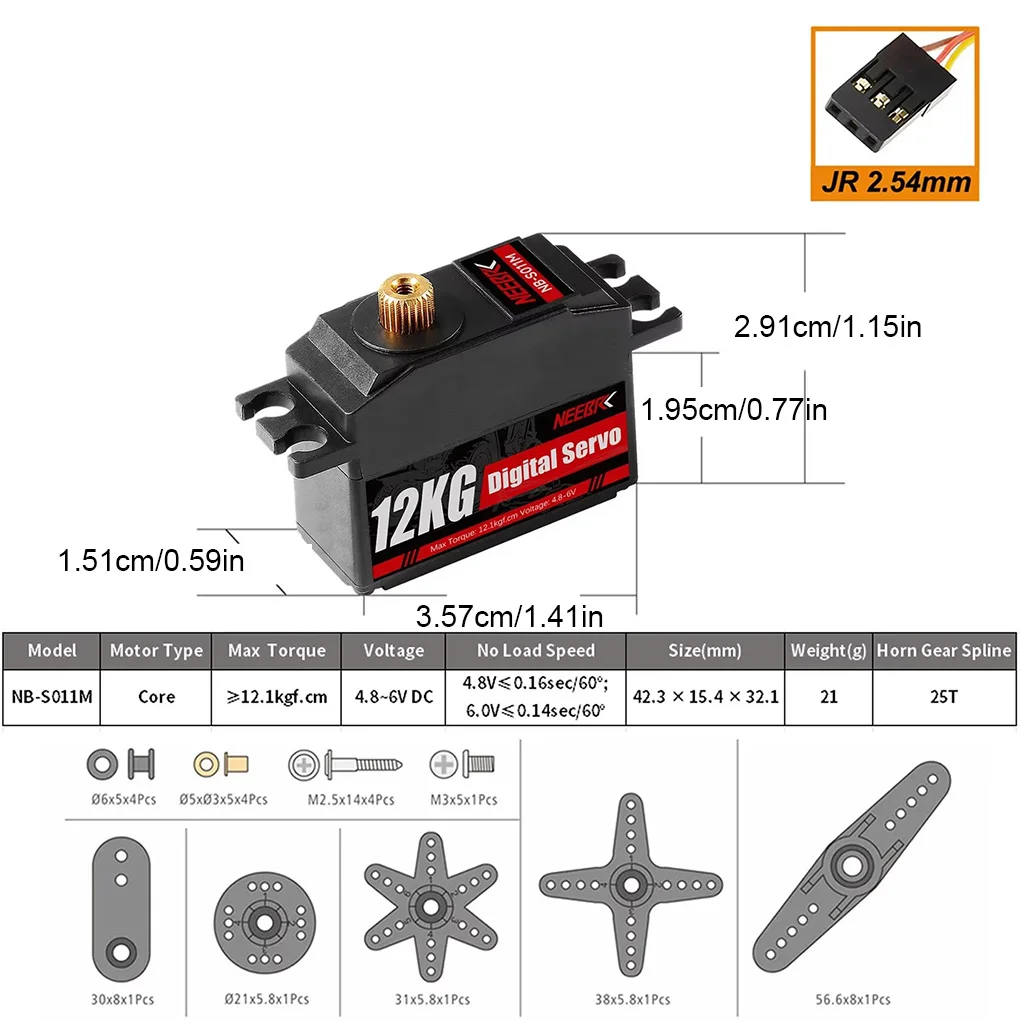 12KG Metal Gear Servo voor RC Crawler Auto Waterdichte Gear Servo voor RC Robot Boot Helikopter 1/16 1/14 1/12 RC Auto Upgrade Deel